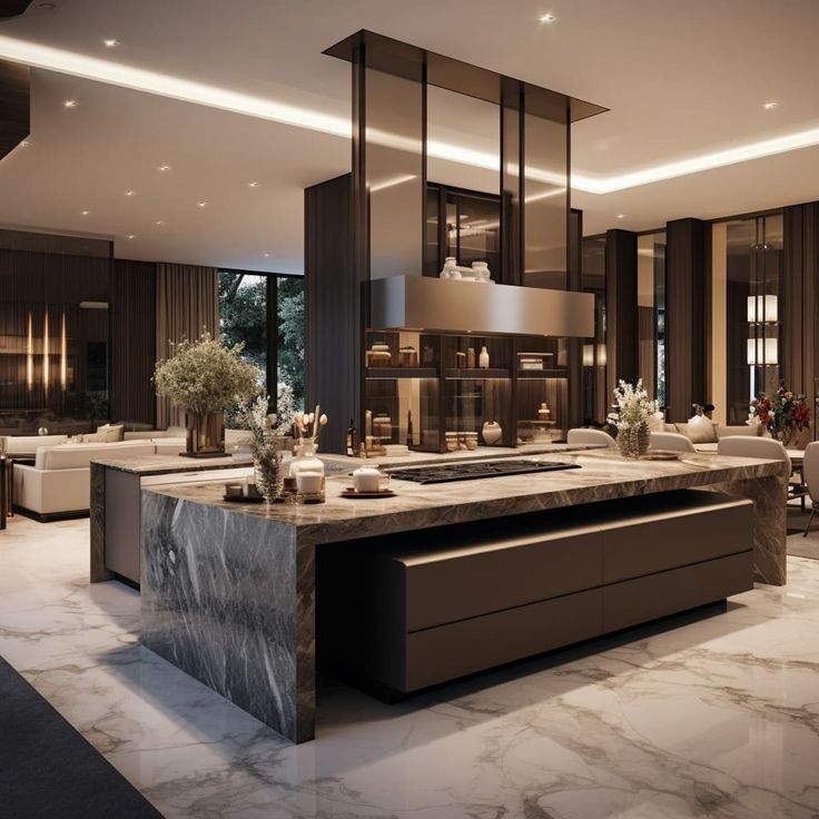 Granite kitchen top with clean design
